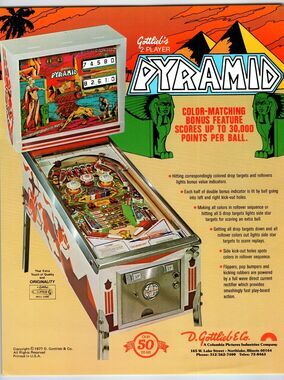 Pyramid Pinball FLYER Original 1977 Cleopatra Egyptian Lady Lion Artwork Vintage